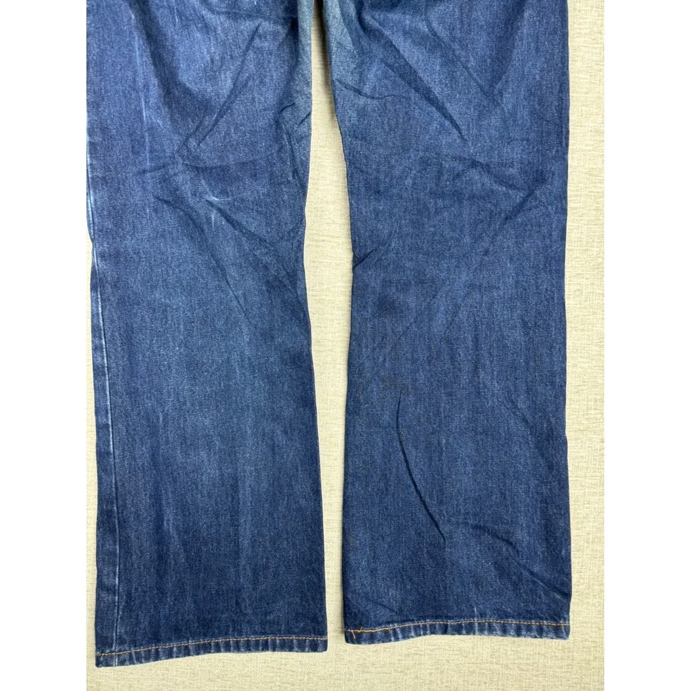 Levis 517 Mens 38x30 Bootcut Jeans Dark Grungy Wash Denim Blue High Faded Pants